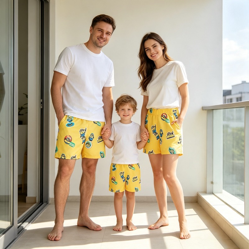 Swim Trunk Quick Dry - Boys Minions Printed Swim Shorts QuickDry
