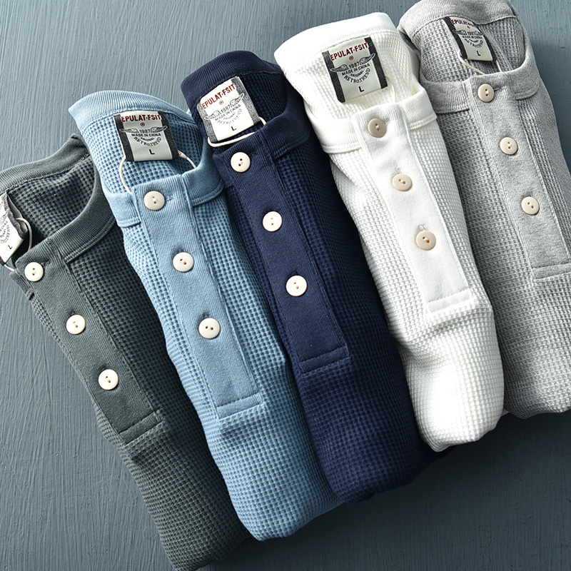 Mùa Thu Mới Dài Tay Henry Cổ W - đánh giá và giá Shirt Camp Collar
