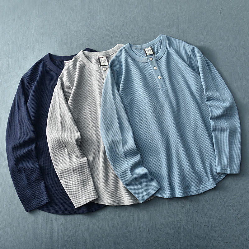 Mùa Thu Mới Dài Tay Henry Cổ W - đánh giá và giá Shirt Camp Collar
