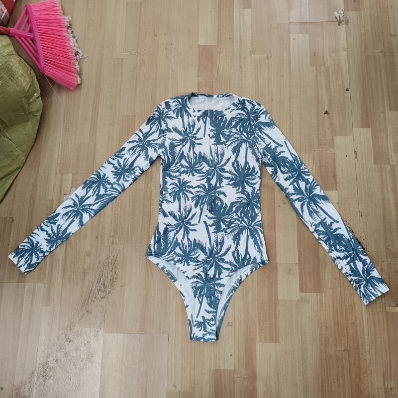 Tropical Palm Print Bodysuits  - đánh giá và giá Swim Trunk Quick Dry