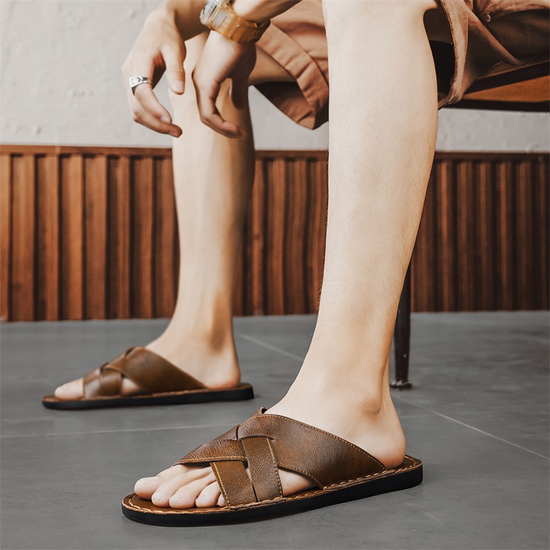 Genuine Leather Men Casual San - đánh giá và giá Flip Flop Leather Men