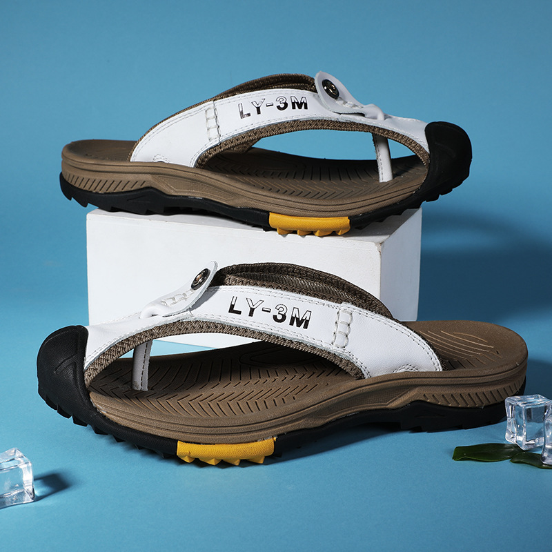 New Men's Genuine Leather Flip - đánh giá và giá Flip Flop Leather Men