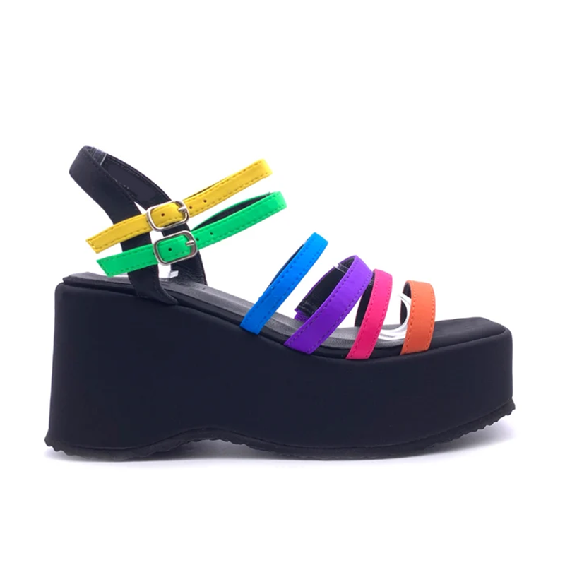 Narrow Band Mized Colors Sanda - đánh giá và giá Casual Sandal Leather