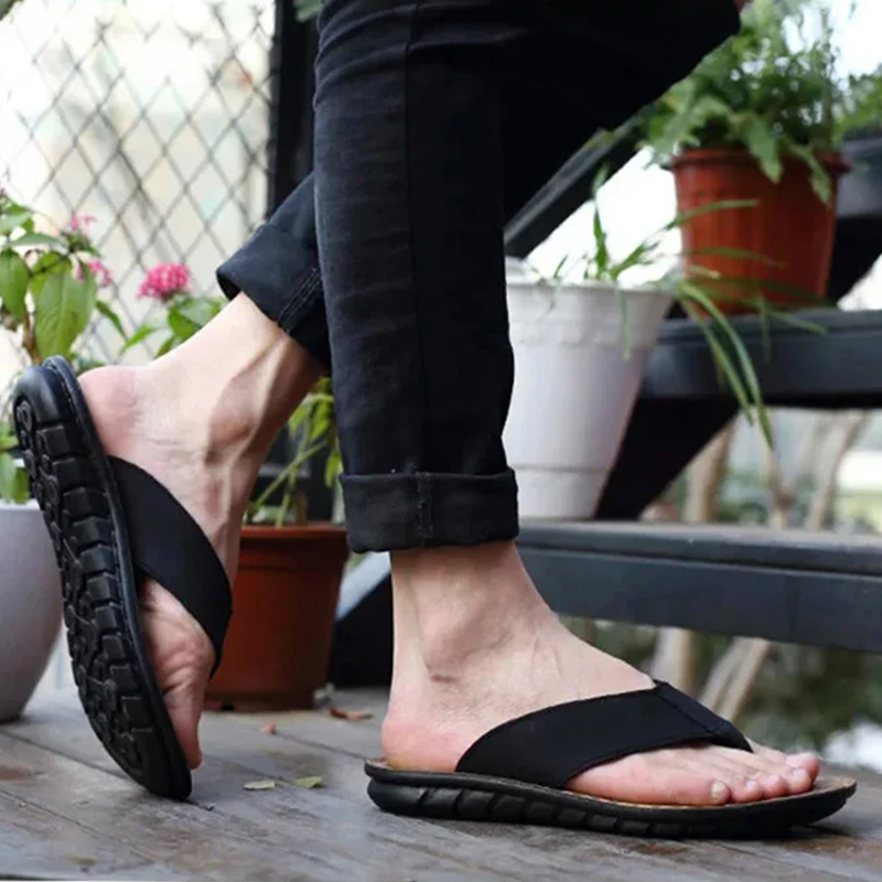 Mùa Hè Cho Nam Dép Da Thật Chí - đánh giá và giá Flip Flop Leather Men