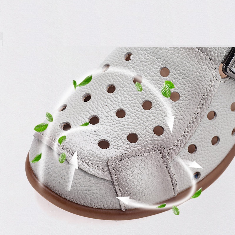 New Cow Leather Low Heel Sanda - đánh giá và giá Casual Sandal Leather