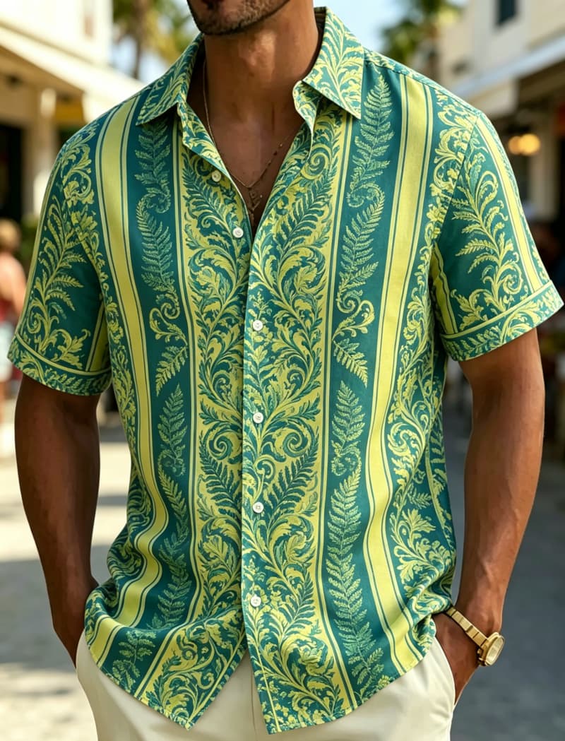 Men's Short Sleeve Shirt Lapel - đánh giá và giá Resort Shirt Floral