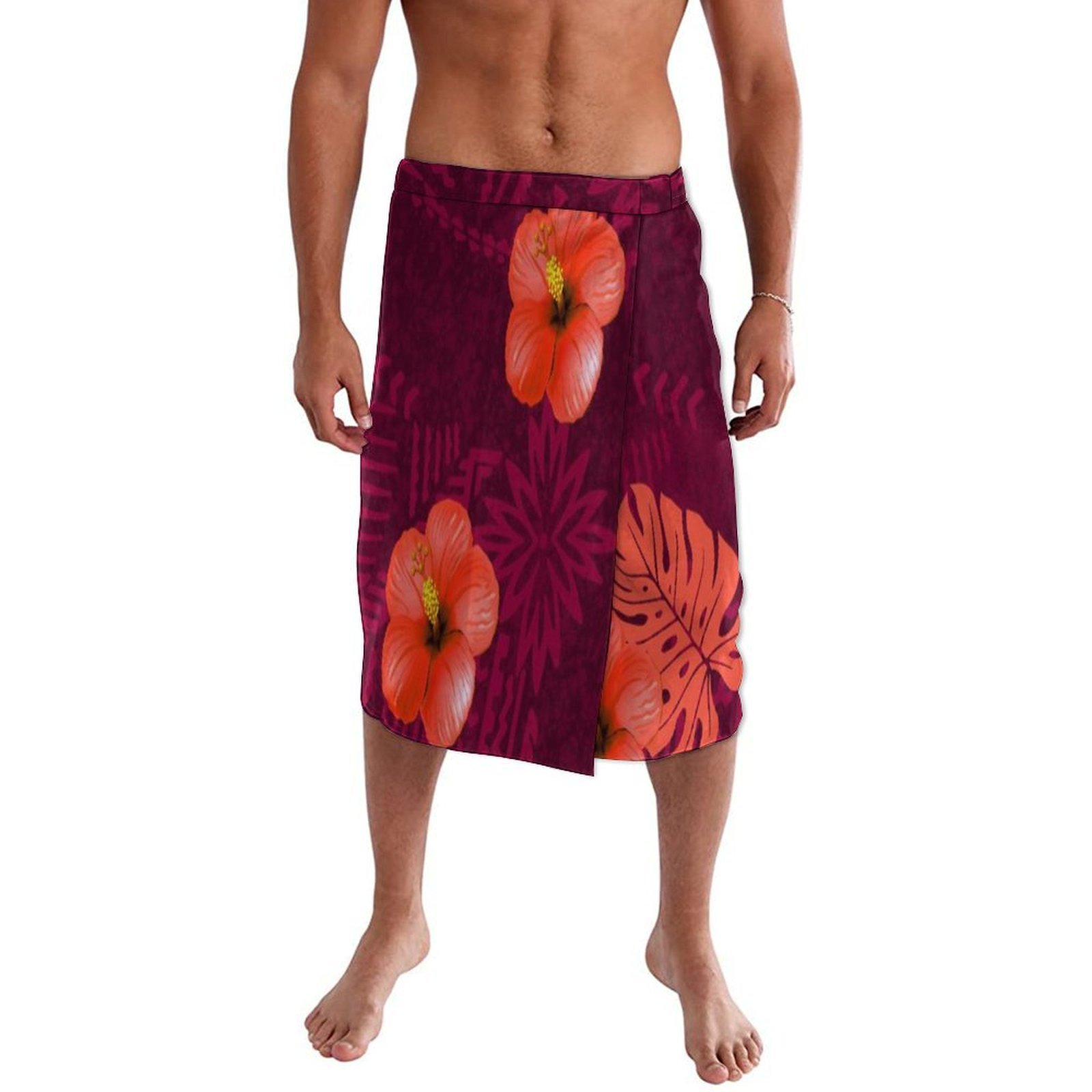 Blue Floral Polynesian Beach W - đánh giá và giá Sarong Men Wrap